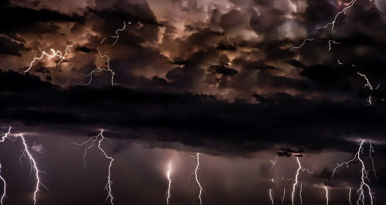 A dramatic weather storm —the kind you would want to ensure your roof can protect you from